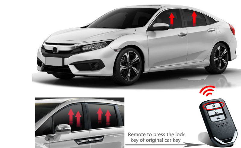 Bộ sản phẩm tự động gập gương lên kính cho dòng xe Honda Civic và CR-V 2019 chính hãng.