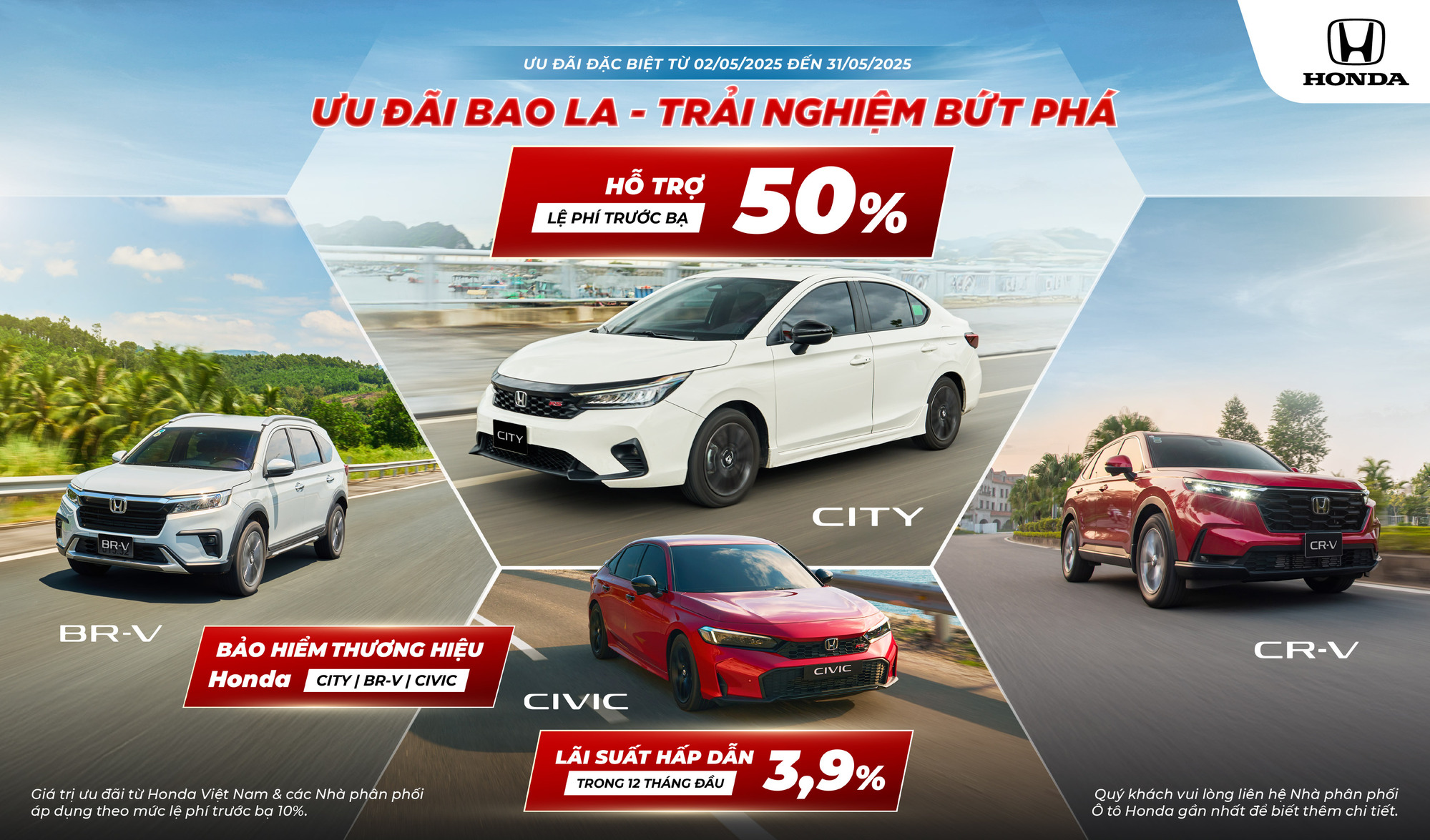 Chương trình khuyến mại của các dòng xe ô tô Honda trong tháng 5 năm 2025